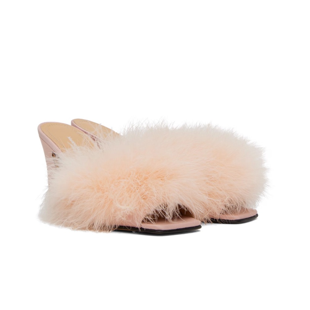 Maison Margiela - Pink Feather Mules - Size 38 - Brand New with Box